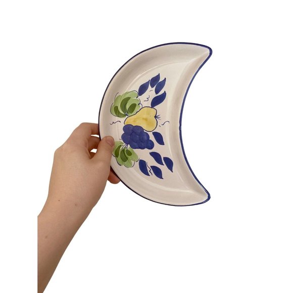 1992 Vintage Set of 4 Moon Shaped Serving Plates - Picture 2 of 6